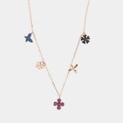 Collana in Argento 925 con soggetti pendenti di zirconi multicolore