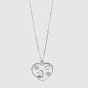 Collana in Argento 925 con ciondolo a forma di cuore impreziosito da cristalli