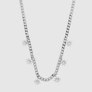 Collana in Argento 925 con stelle di zirconi bianchi pendenti