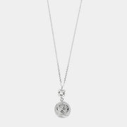 Collana in Argento 925 con medaglietta pendente e cristallo bianco