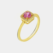 Anello in Argento 925 solitario con zircone rosa