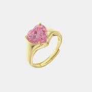 Anello in Argento 925 con cuore in zircone rosa