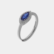 Anello in Argento 925 con zircone blu