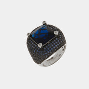 Anello in Argento 925 con zirconi blu