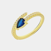 Anello in Argento 925 con zircone ovale blu