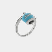 Anello in Argento 925 con campanella Capri azzurra e zirconi