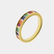 Anello in Argento 925 a baguette con zirconi multicolor