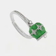 Anello in Argento 925 con campanella verde