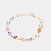 Bracciale in Argento 925 impreziosito da giro di cristalli multicolore