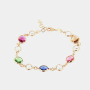 Bracciale in Argento 925 impreziosito da giro di cristalli multicolore e cristalli bianchi