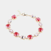 Bracciale in Argento 925 con giro di cristalli bicolore dalle sfumature rosse