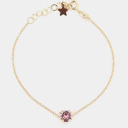 Bracciale in Argento 925 con punto luce rosa centrale