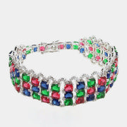 Bracciale in Argento 925 con zirconi multicolore