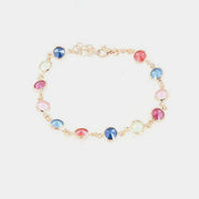 Bracciale in Argento 925 impreziosito da giro di cristalli multicolore