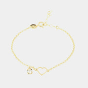 Bracciale in Argento 925 con cuore e punto luce