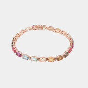 Bracciale in Argento 925 con giro di zirconi multicolore