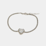 Bracciale in Argento 925 tennis con cuore in zirconi bianchi