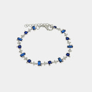 Bracciale in Argento 925 con zirconi blu e bianchi