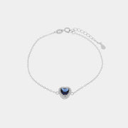 Bracciale in Argento 925 con cuore blu