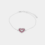 Bracciale in Argento 925 con cuore rosso