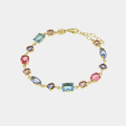 Bracciale in Argento 925 con cristalli colorati