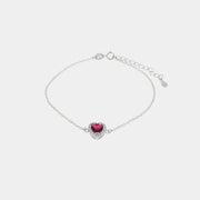 Bracciale in Argento 925 con cuore rosso