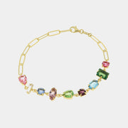 Bracciale in Argento 925 con cristalli multicolore