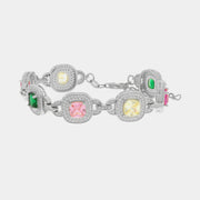 Bracciale in Argento 925 con zirconi multicolor