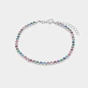 Bracciale in Argento 925 tennis impreziosito da zirconi multicolor