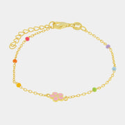 Bracciale in Argento 925 con fiore rosa