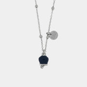 Collana in Metallo con campanella portafortuna pendente blu, impreziosita da punto luce