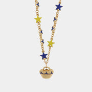 Collana in Metallo con coffa impreziosita da stelle blu e gialle