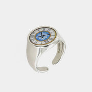 Anello in Metallo a sigillo con orologio capri centrale