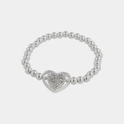 Bracciale in Metallo elastico con cuore e cristalli