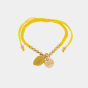 Bracciale in Metallo con limone e cordino giallo